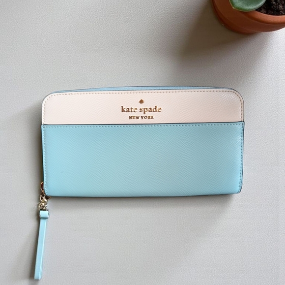 Kate Spade Staci Colorblock Large Continental Wallet Poolside (New) - Picture 1 of 8